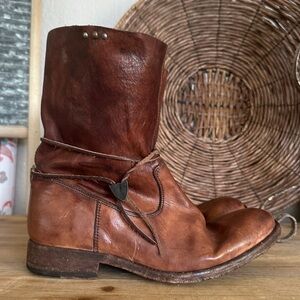 Hollywood Trading Company Mid Calf Leather Boots